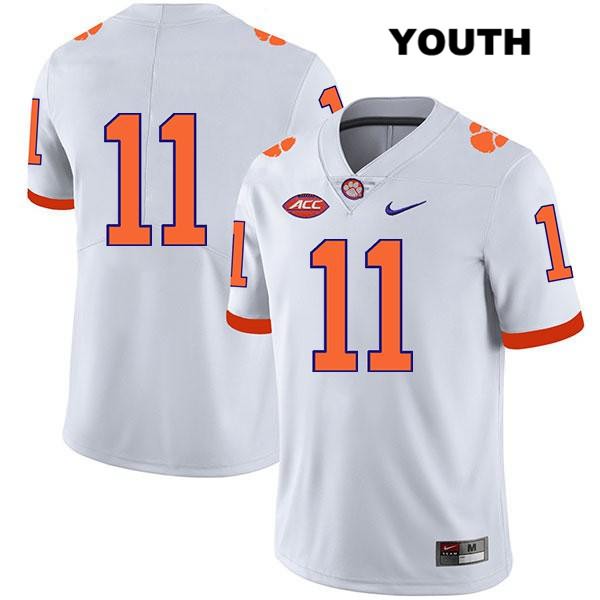 Youth Clemson Tigers #11 Taisun Phommachanh Stitched White Legend Authentic Nike No Name NCAA College Football Jersey AOT0146RJ